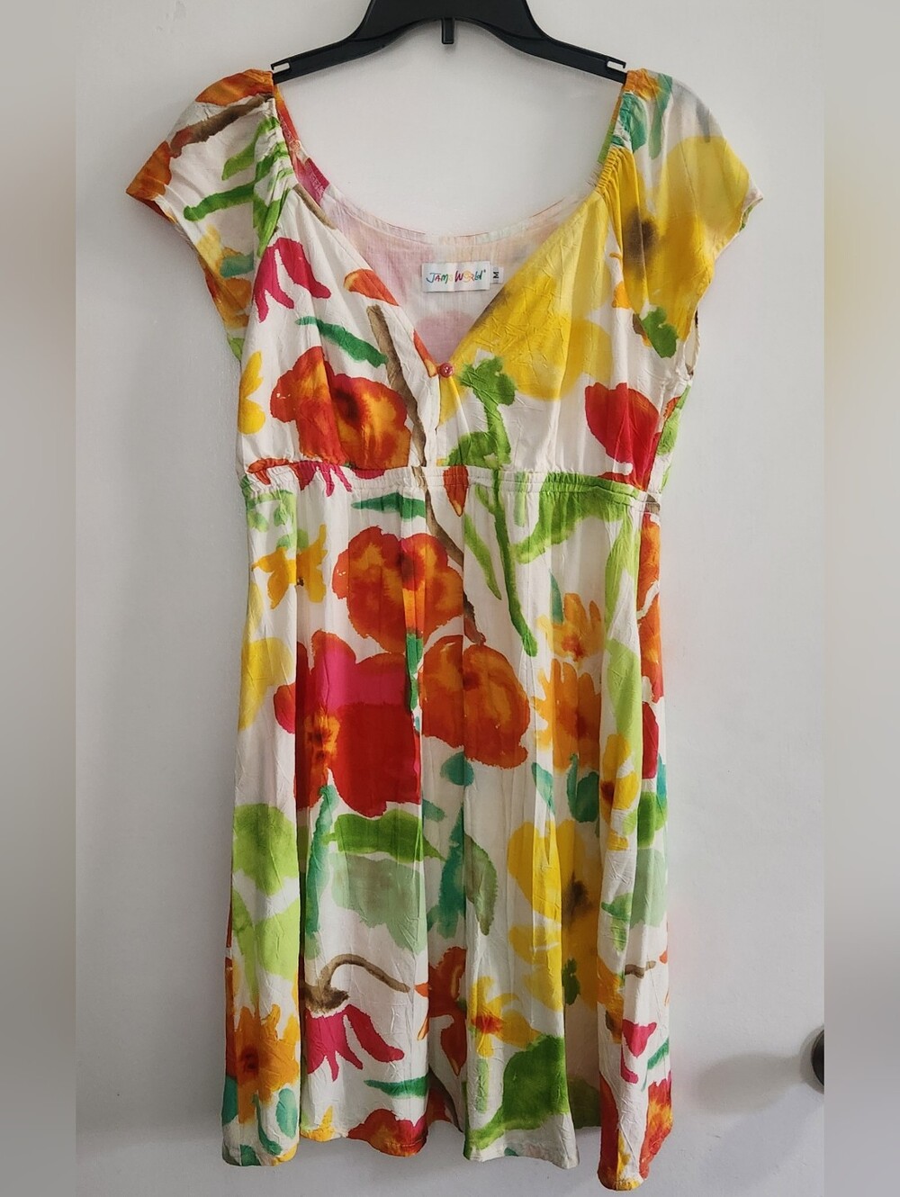 Jams World Floral Dress Size Med Hawaiian Resortwear Beach
